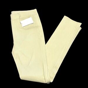 Helmut Lang Women’s Cream Stretch Leather Pants Size 10. NEW WITH TAGS